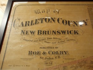 1876_map_Carleton_County_NB_ Map of Carleton County, New Brunswick, 1876. Photo credit: Joan Miller