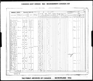 James Kerr 1861 Census Quebec Compton