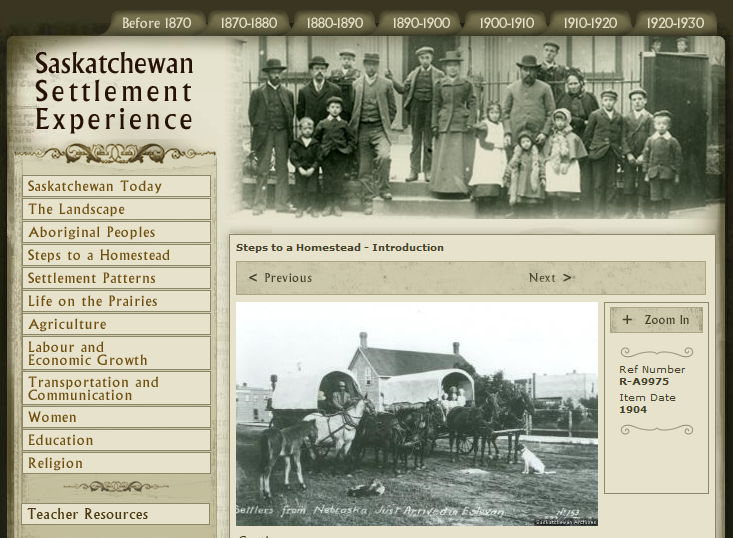 Saskatchewan Settlement Experience Webpage