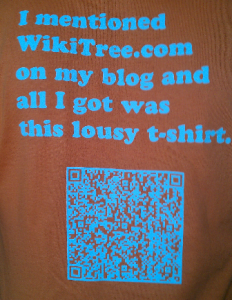 WikiTree Geneabloggers Tshirt